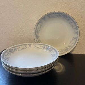 Sheffield Blue Whisper Fruit Dessert Berry 5 1/2" Bowls ~ Set of 4 ~ Japan